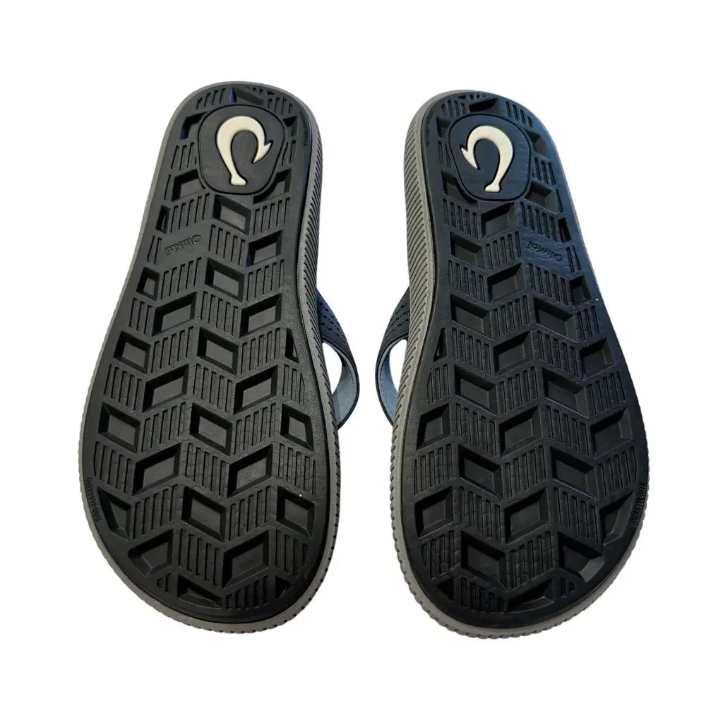 OluKai Men's Ulele Men’s Water-Ready Beach Sandals in Blue/Charcoal, Size 10